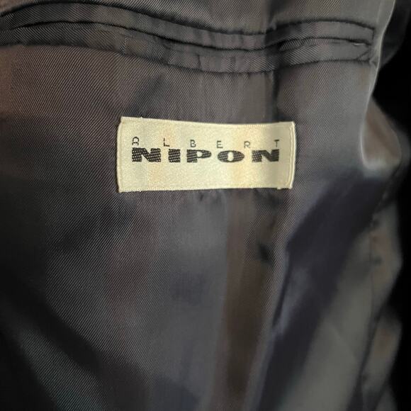 Albert Nipon Wool Jacket Black Blue Check  EST. 44R Career Academia Designer - Picture 8 of 8